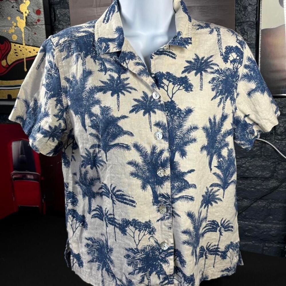 Havana Jack’s Cafe Tropical Breeze Linen Shirt – Women's Petite Medium